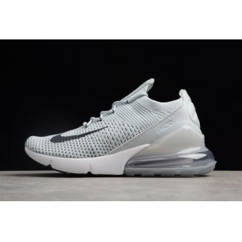 Nike Air Max 270 Flyknit Pure Platinum Black-Dark Grey On Sale Shoes